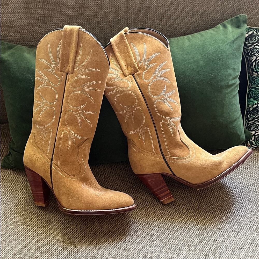 Frye Suede Cowboy Boots Size 6